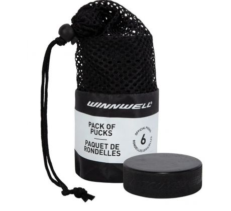 Hokejový puk Winnwell černý oficiální (6ks)